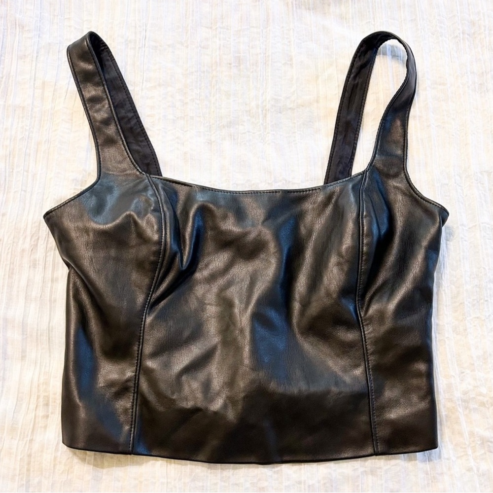 Abercrombie & Fitch Black Leather Women's Top